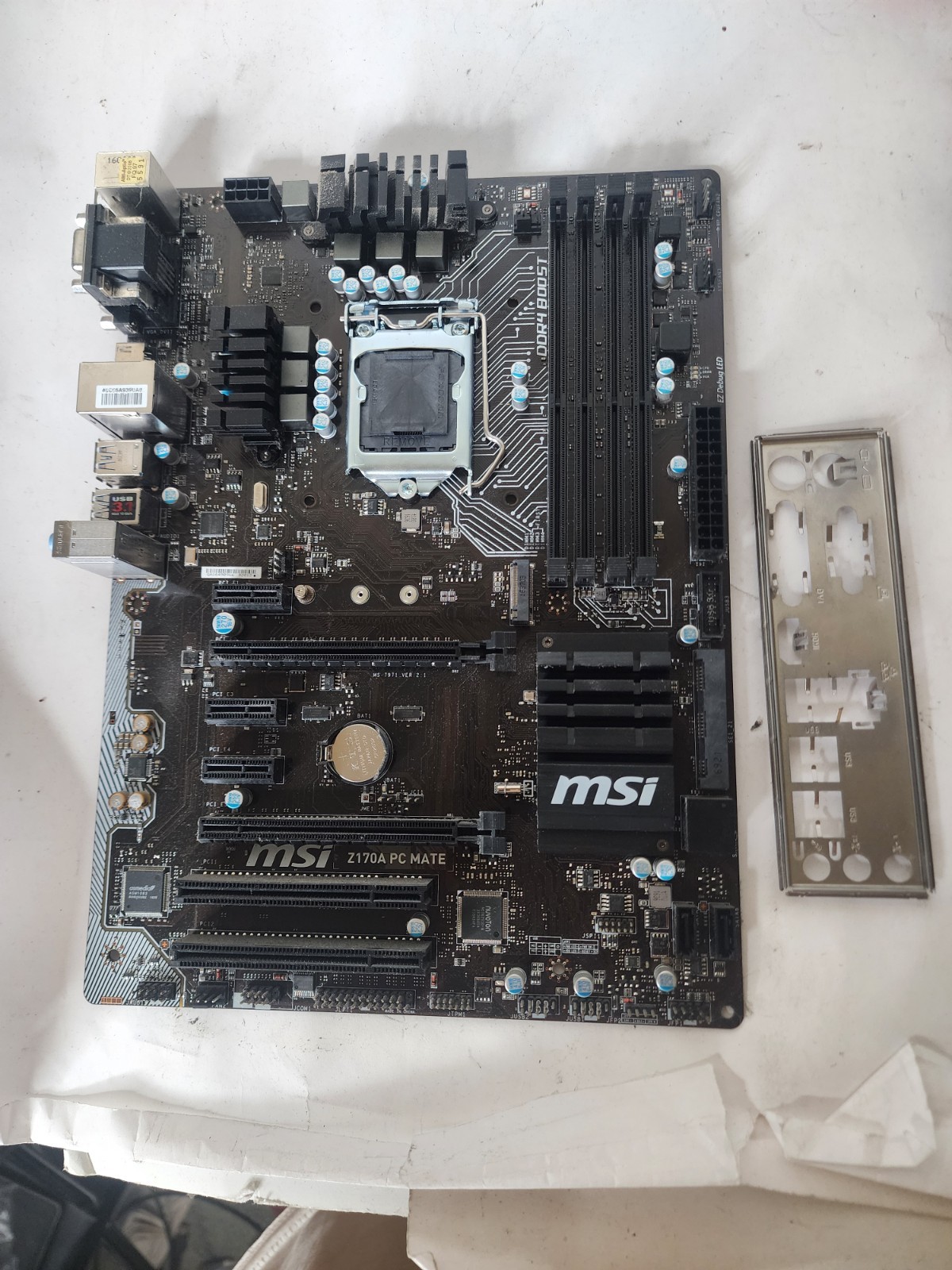 MSI Z170A PC MATE LGA1151 ATX Z170 Motherboard DDR4 Skylake USB 3.1 NVMe SSD M.2