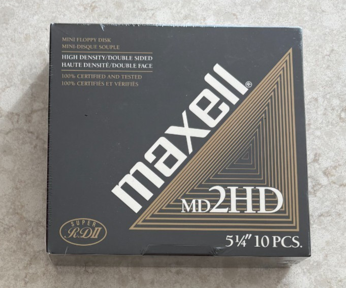 MAXELL 5 1/4" MD2HD Super RDII Double Side High-Density Disks 10 Pcs. SEALED NEW