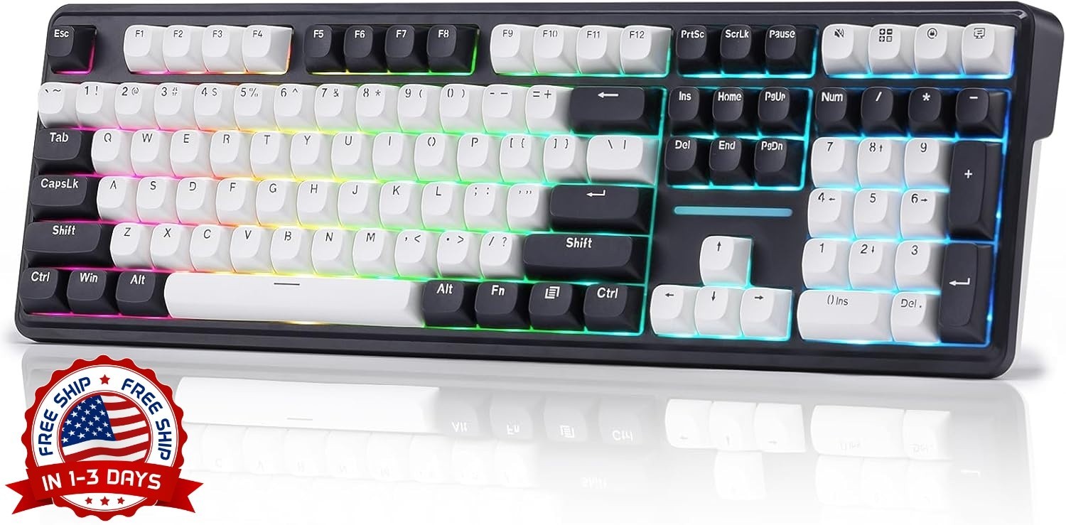 Teclado mecánico inalámbrico para juegos con junta RGB de 108 teclas NUEVO US