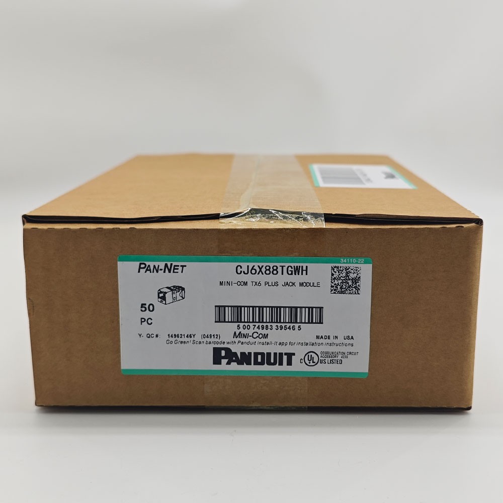 CJ6X88TGWH (BOX OF 50) For Panduit Cat6a 10 Gig Mini-Com Jack White New
