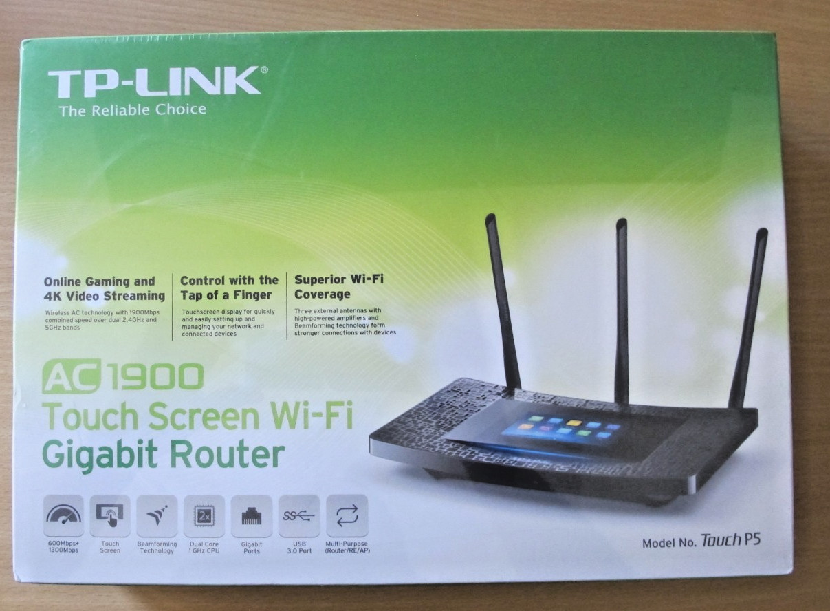 TP-Link AC1900 Wireless Wi-Fi Gigabit Router with Touch Screen Setup Touch P5