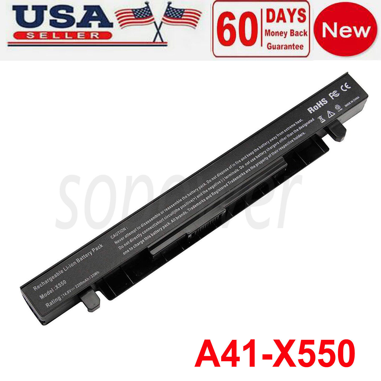 Replacement Battery A41-X550A for ASUS X550CA X550C R510C A450L X450C Laptop