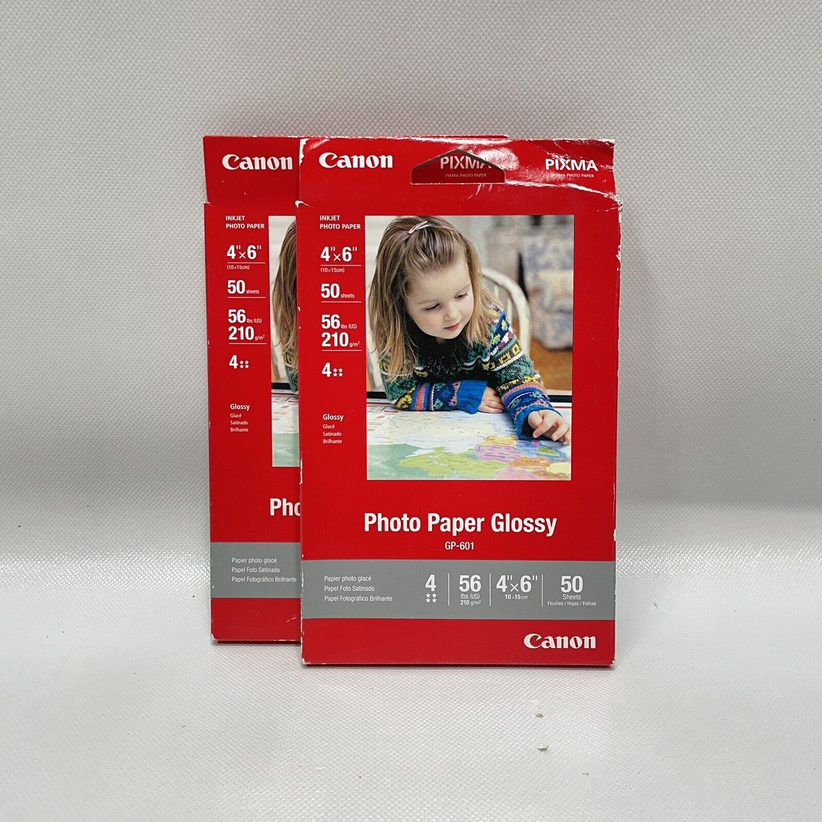 Canon Glossy Photo Paper GP-601 4x6in Pack / Lot Of 2 100 Sheets