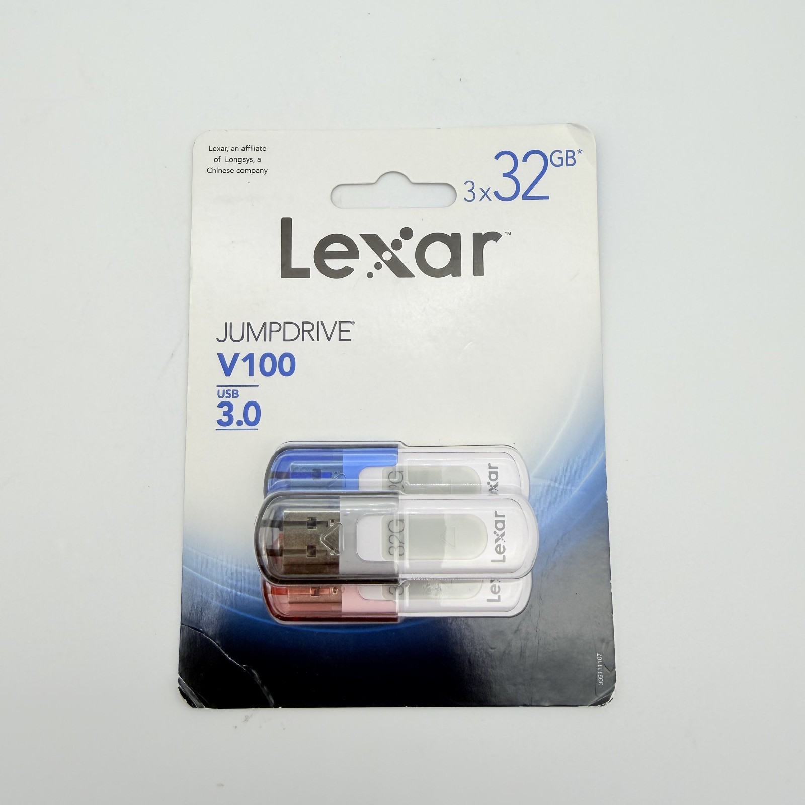 Lexar V100 32GB 3-Pack JumpDrive USB Flash Drive Storage - NEW SEALED
