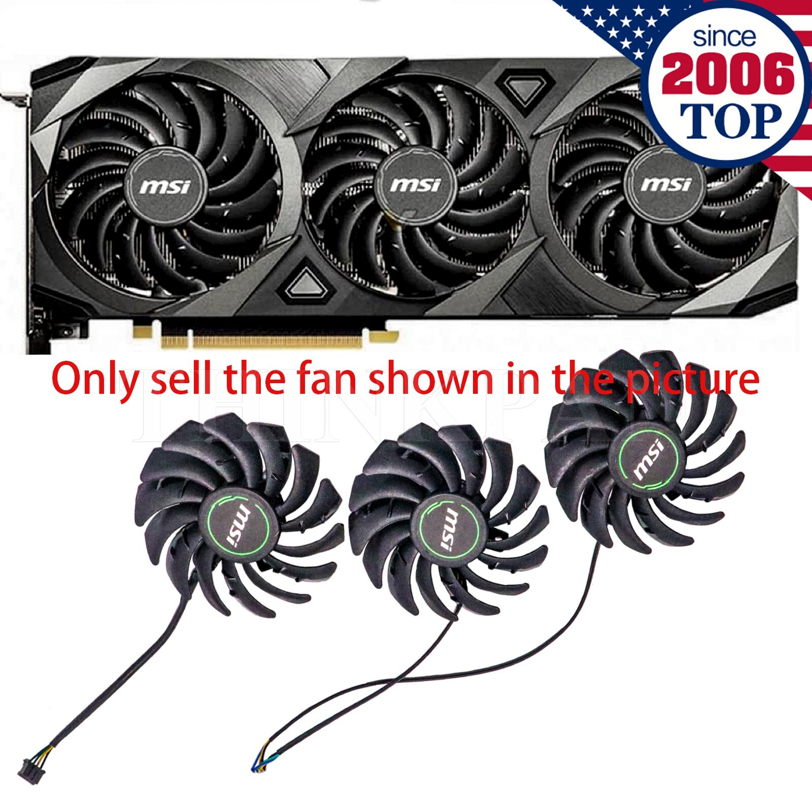 Video Card Fan for MIS RTX 3060/3070/3080/3090 3060ti VENTUS 3X OC PLD09210S12HH