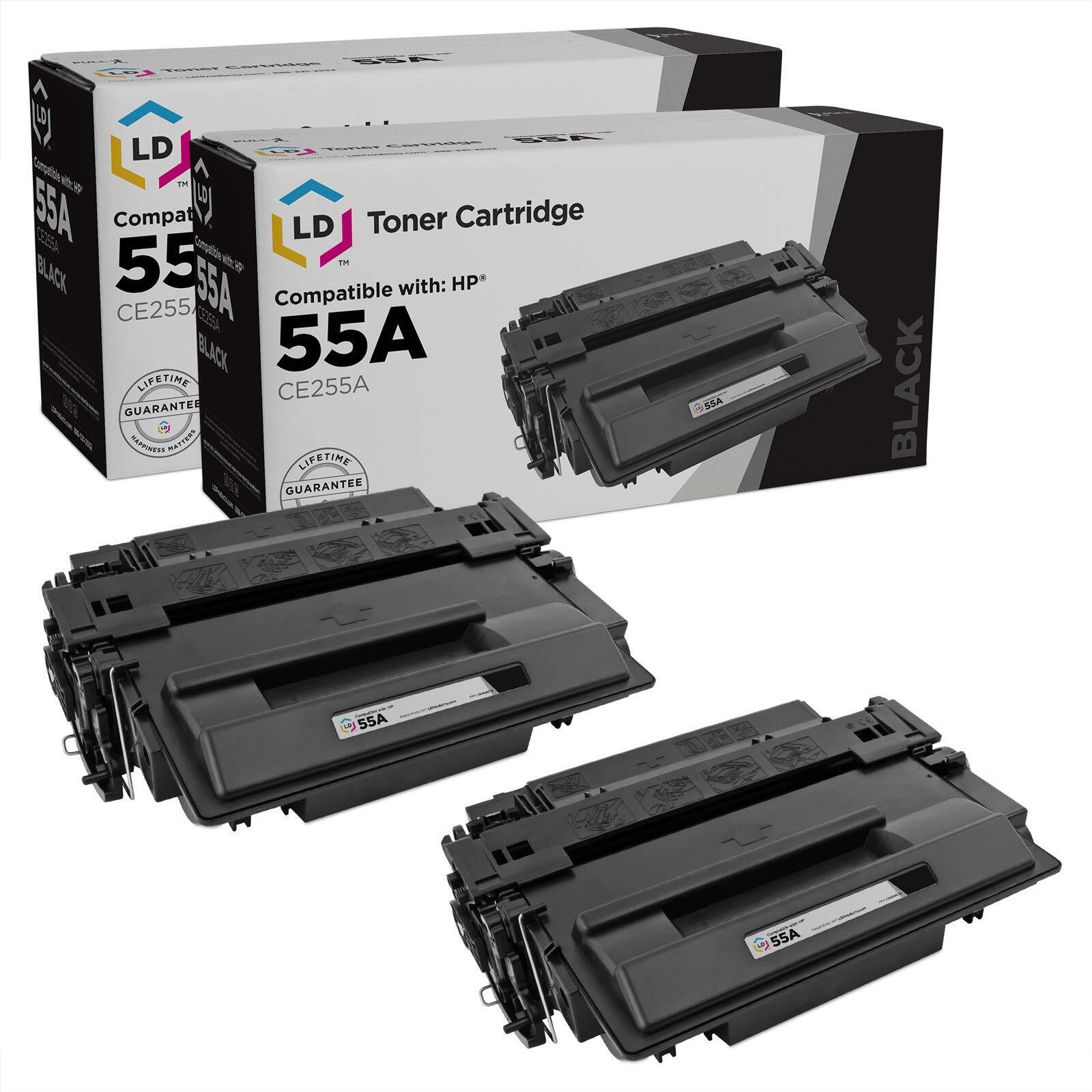 LD Products Replacements for HP 55A 55 CE255A CE255 Toner Cartridge (2PK)