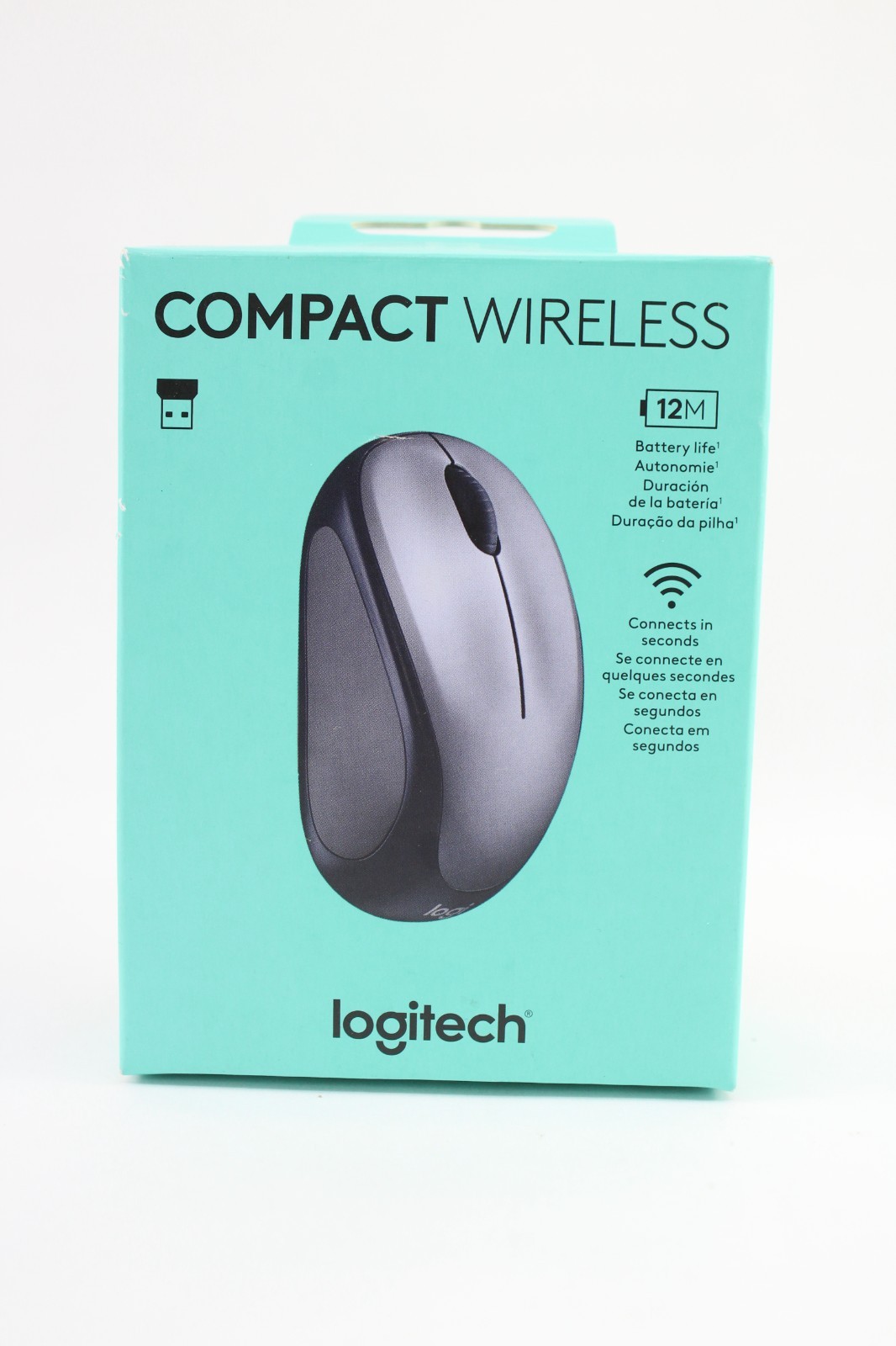 Logitech M317 2.4GHz USB Receiver 12-Month Battery Black Wireless Mouse, New