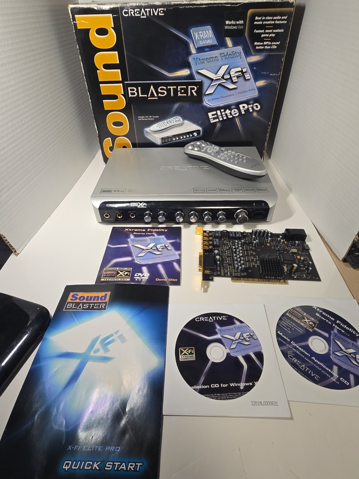 Creative Sound Blaster X-Fi Elite Pro SB0550 PCI Sound Card w/ Console