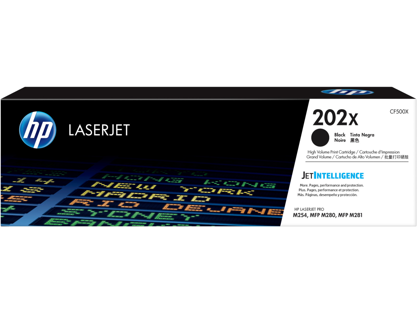 HP 202X High Yield Black Original LaserJet Toner Cartridge, ~3,200 pages, CF500X