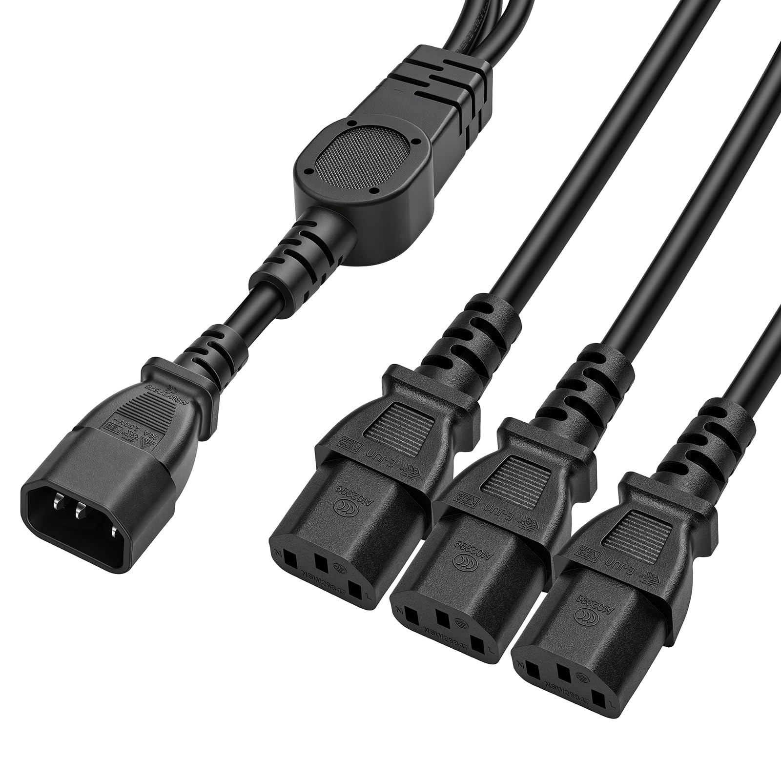 UPS PDU Computer PC Power Supply Splitter Cord IEC320 C14 to 3 x C13 10A 250V...