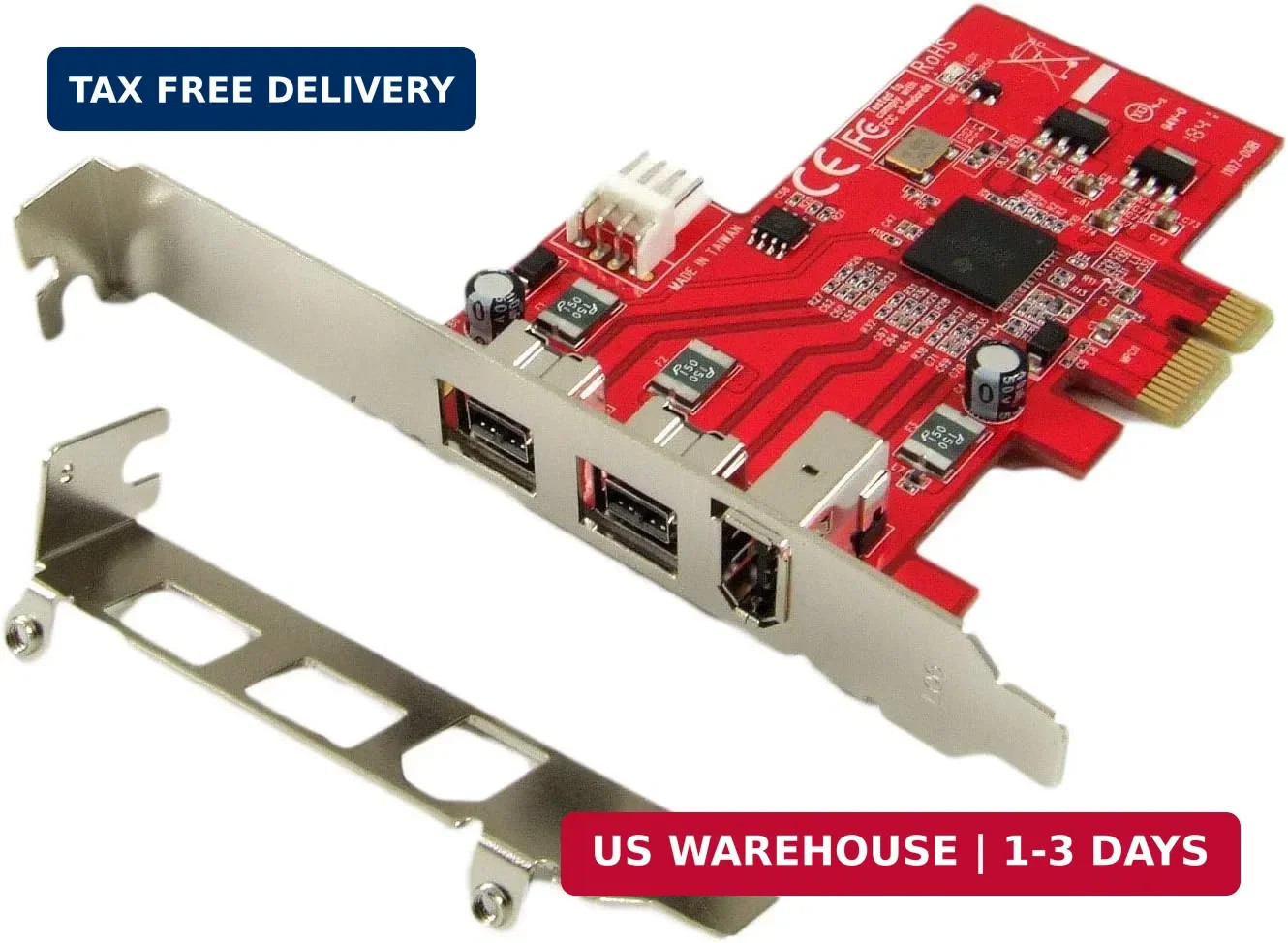 PEX-FW107 1394b & 1394a 3-Port PCI Express (PCIe) Low Profile FireWire Host Adap