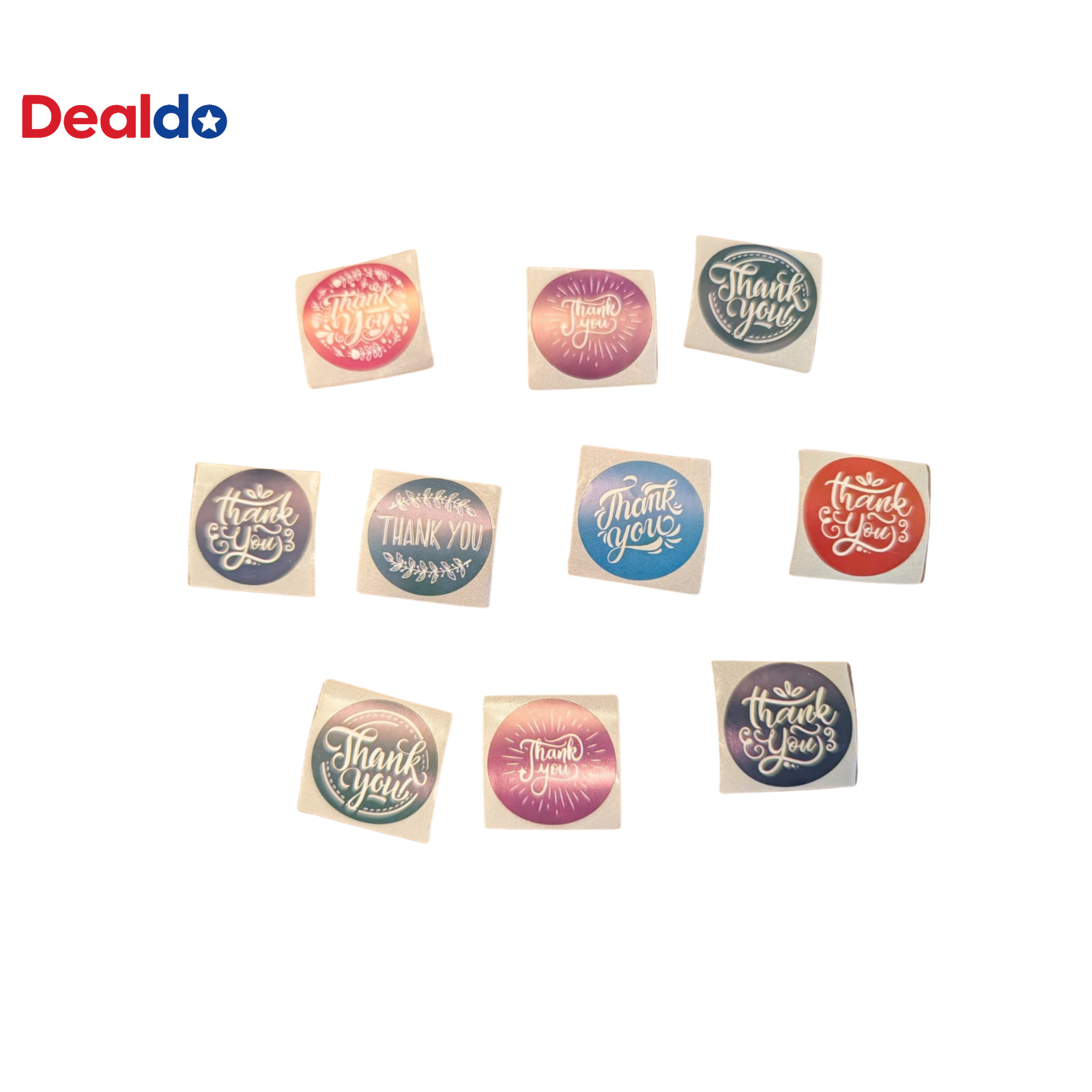10 Colorful Thank You Stickers Appreciation Labels for Gifts Packaging