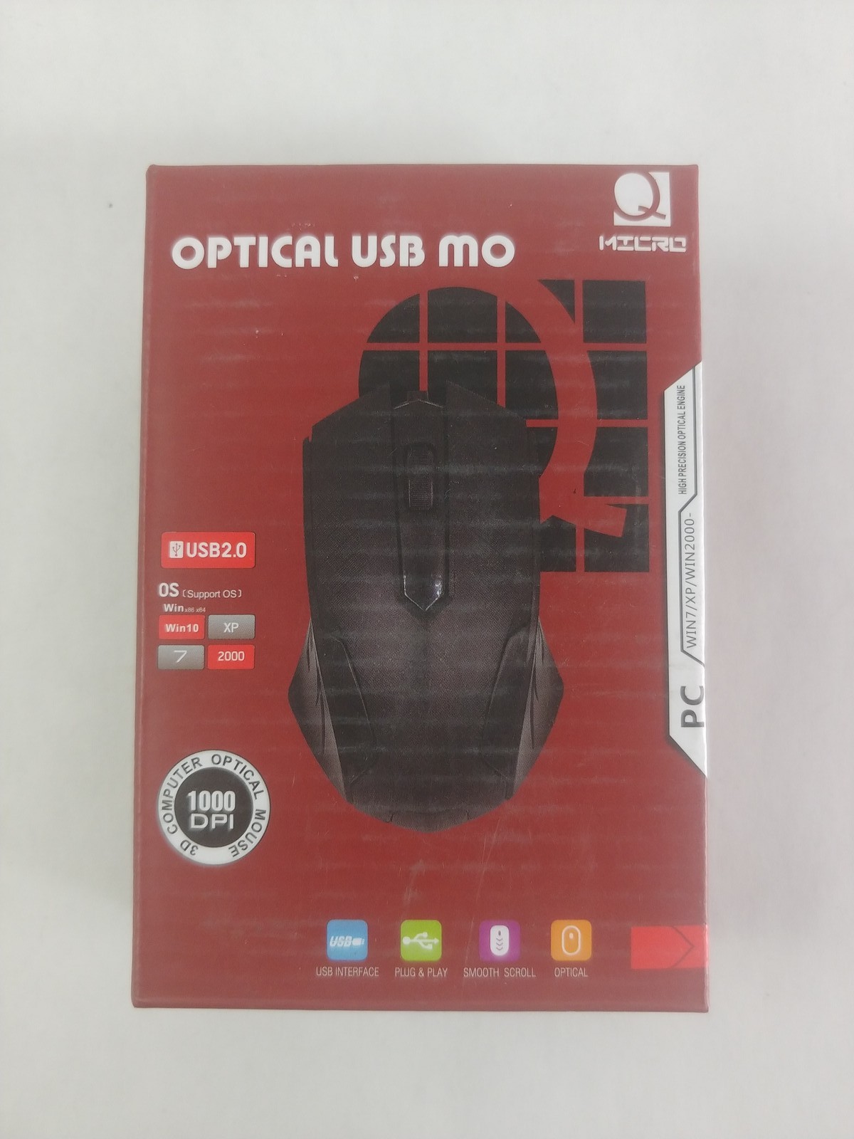 Lot of 2 New Q Micro WIN2000 3D USB 3 Button Standard Mouse Black