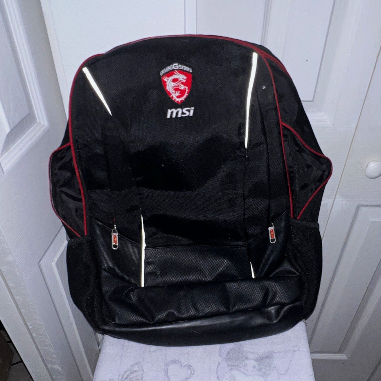 MSI Gaming 15 in Laptop Backpack Padded Polyester Solid Black/Red