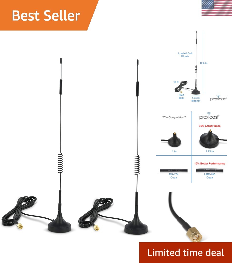 6.5~8 dBi 4G/LTE External Magnetic Loaded Coil Antenna Compatible with Cisco,...