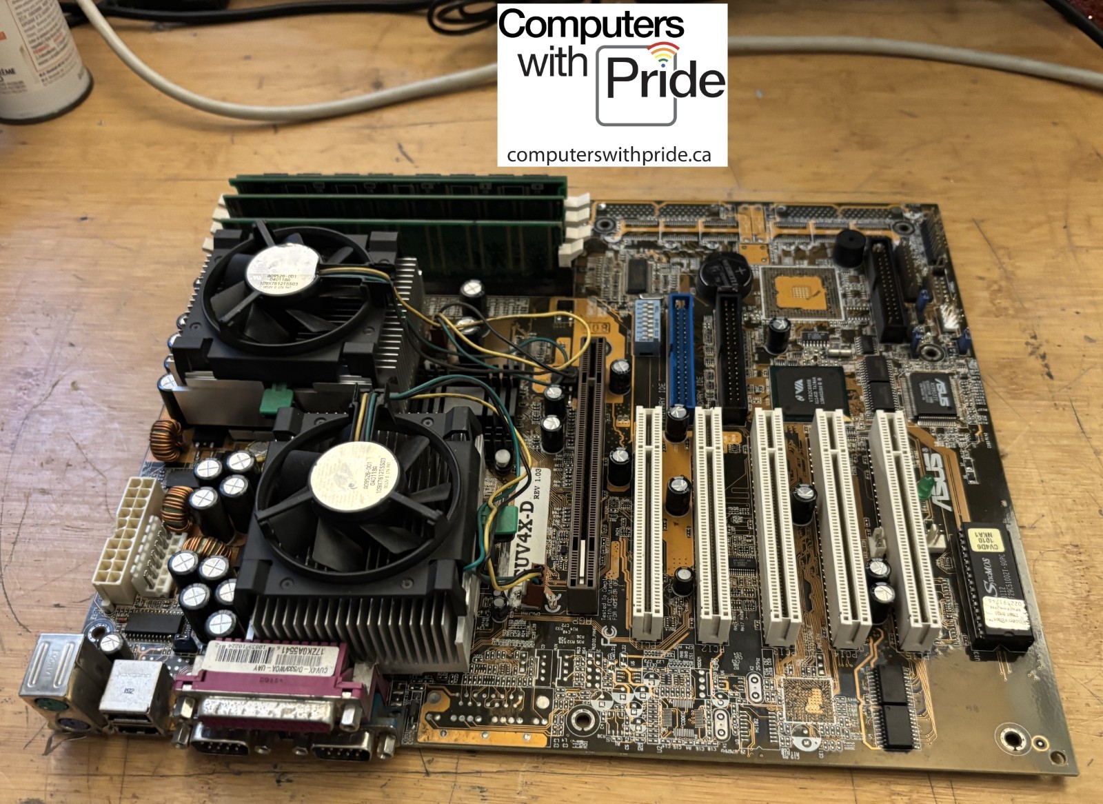 ASUS CUV4X-D Rev 1.03 Dual Socket 370 ATX Motherboard Pentium III 1.0GHz 256MB