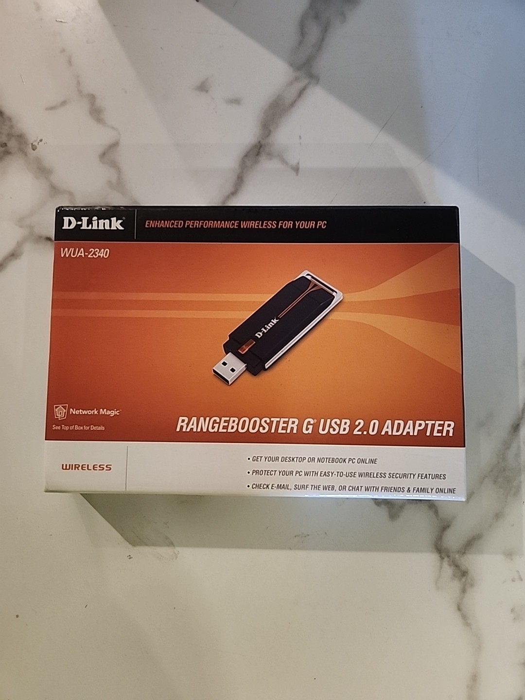 D-Link RangeBooster G USB 2.0 Adapter (WUA-2340) Gold Series NEW Open Package