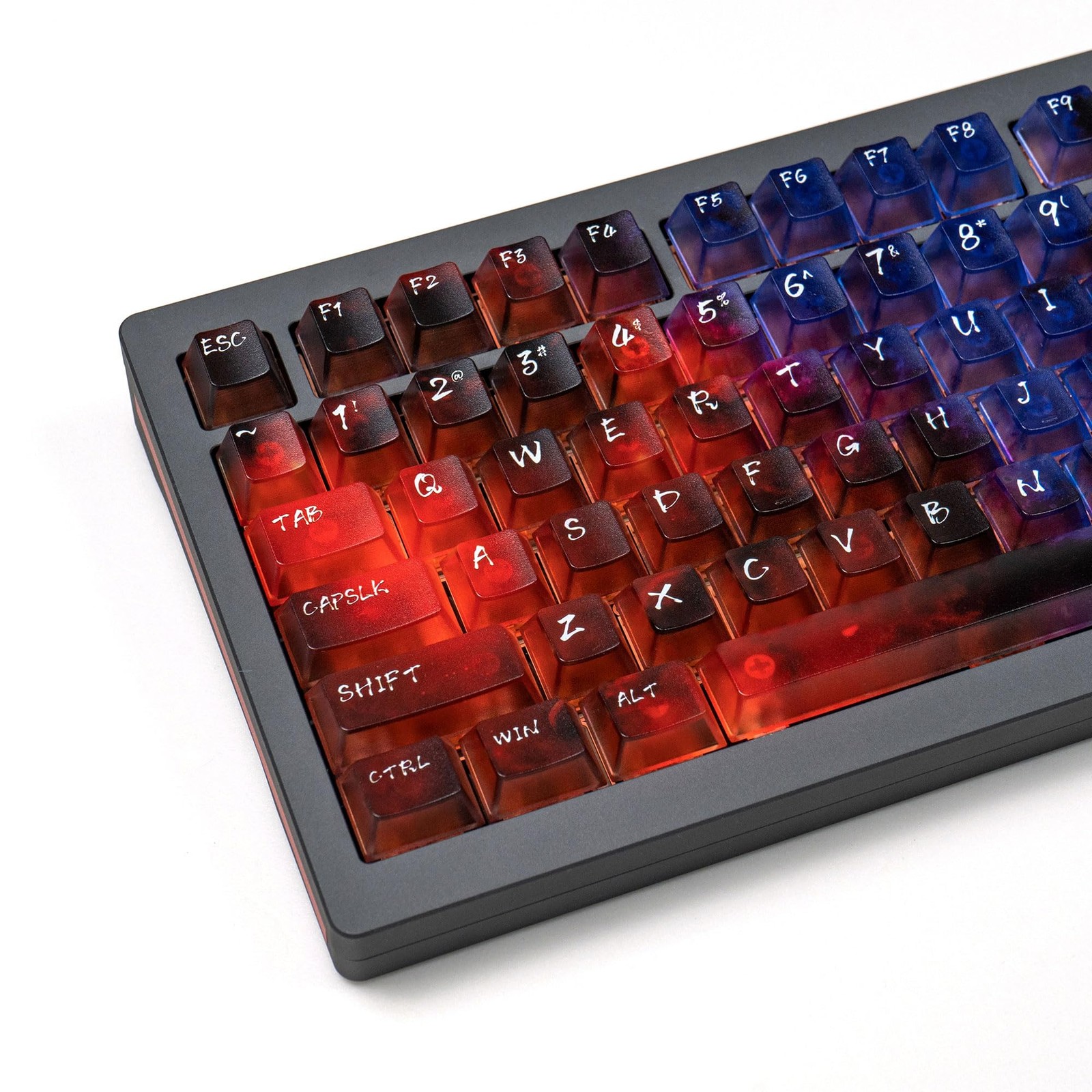 119keys Keyboard Keycaps Shine Through Clear Red Blue Cherry Transparent