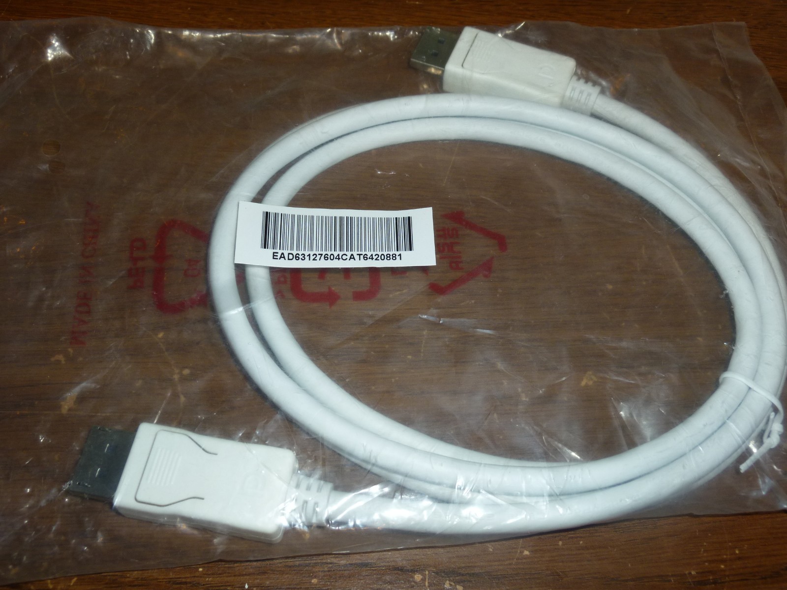 Genuine LG EAD63127604 OEM Display Port Cable for 4K QHD IPS Monitors 34UC98W