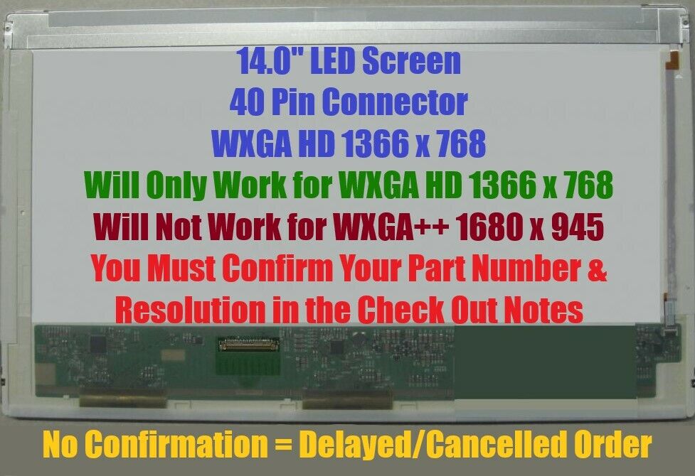 LAPTOP LCD Screen HP 646375-001 14.0