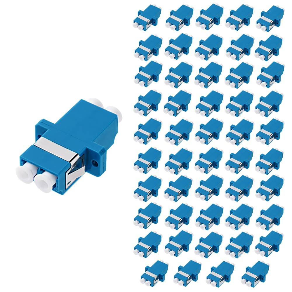 50Pcs LC to LC-UPC Fiber Optical Cable Coupler Duplex Adapter Connector