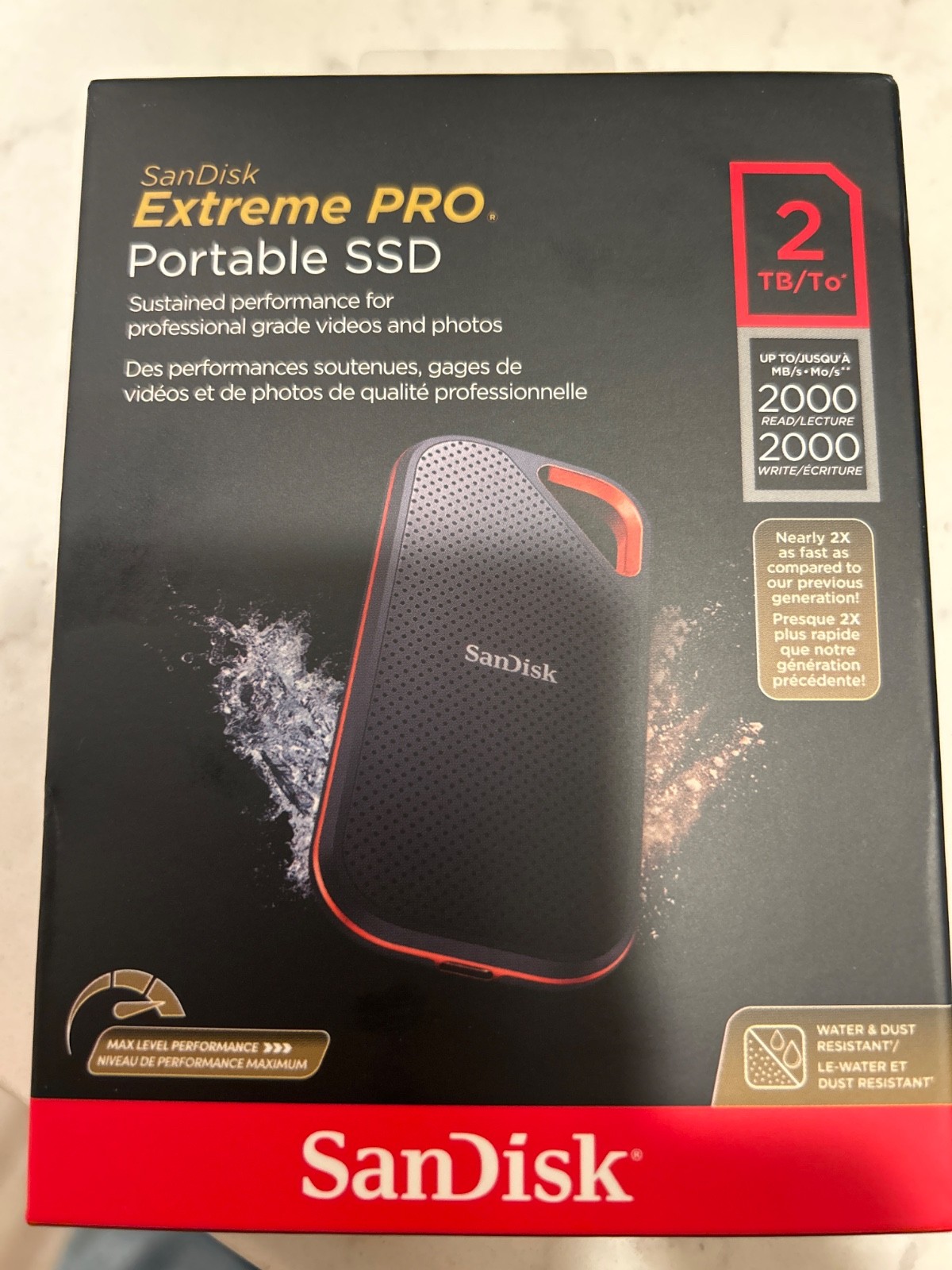 SanDisk Extreme PRO 2TB Portable SSD Solid State Drive 2000MB/s SDSSDE81