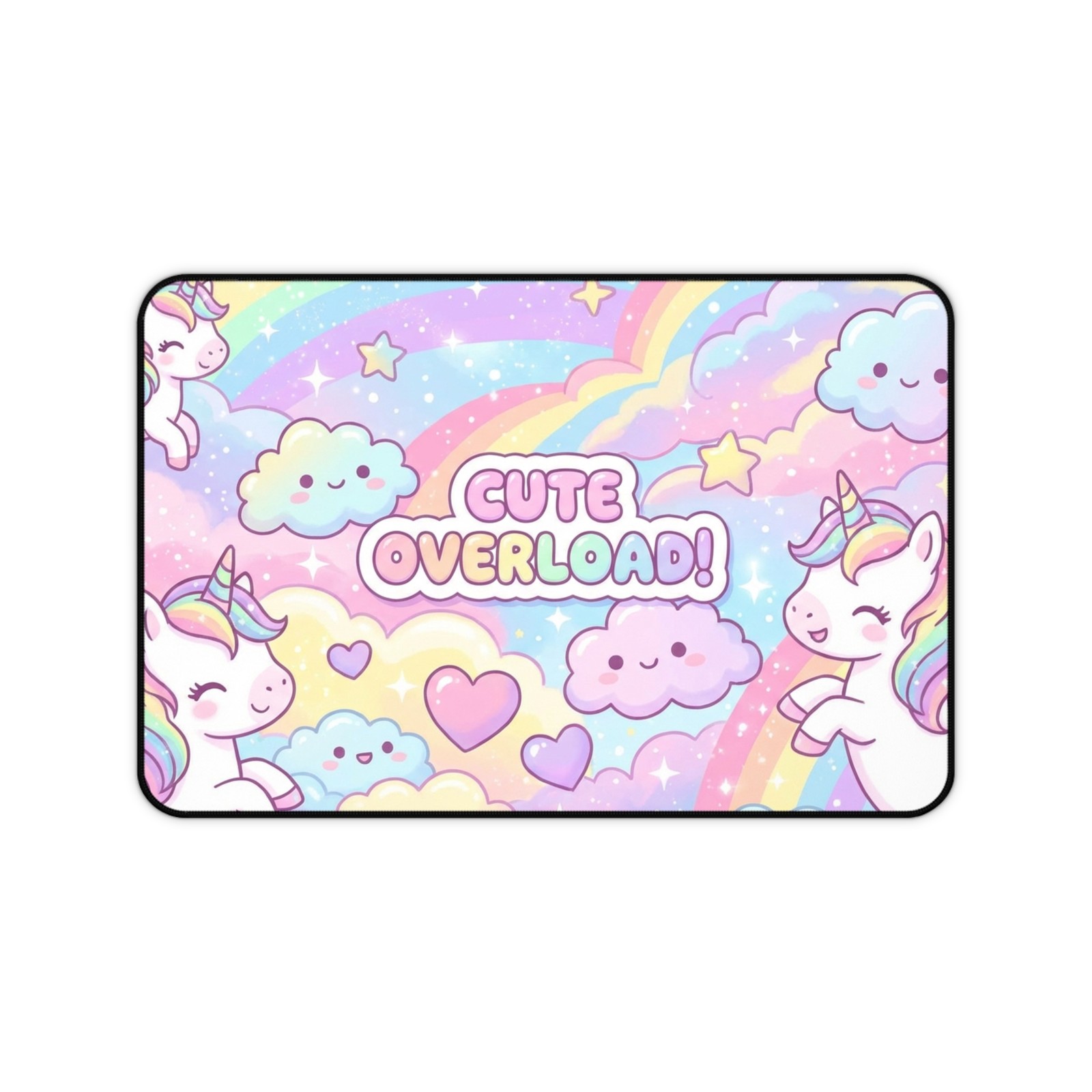 MonsterBucket Cute Unicorn Desk Mat Pastel Rainbow Large Mouse Pad Kawaii Gaming