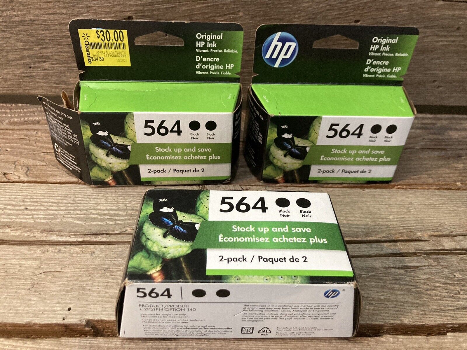 HP 564 Black Ink Lot x5 Cartridges OEM Warranty Expired 12/22 or Later *READ*