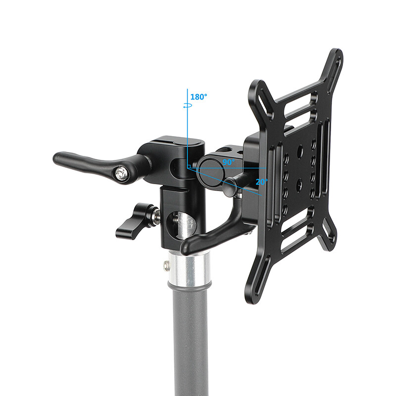 CAMVATE 75mm 100mm Adjustable VESA Monitor Mount QR V-Lock to C-Stand/Baby Pin