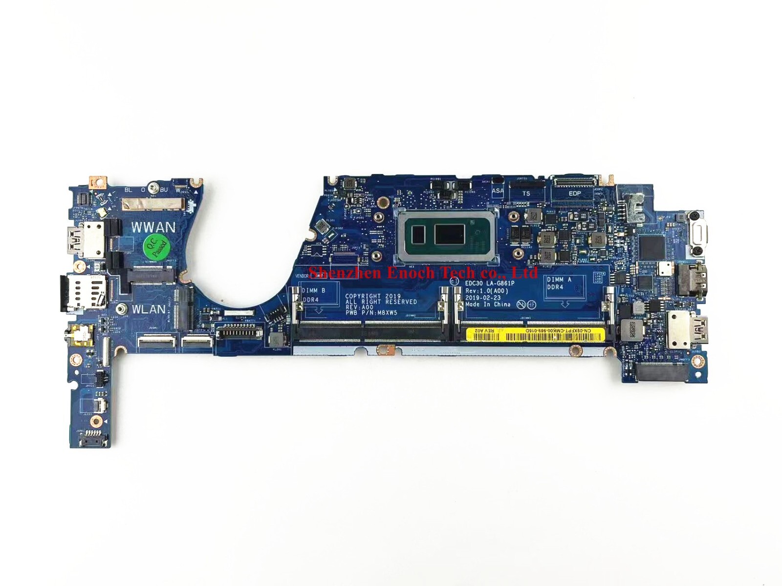 09XFPT for DELL Latitude 7300 LAPTOP motherboard i5-8365U CPU EDC30 LA-G861P