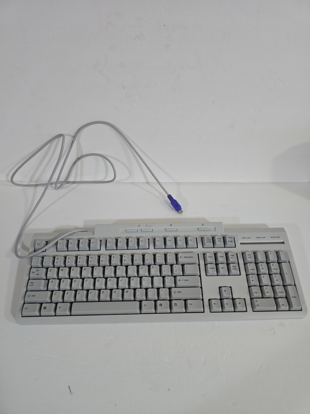 Vintage Sony VAIO PCVA-KB4P/U PS/2 Wired Multimedia Computer Keyboard Gray