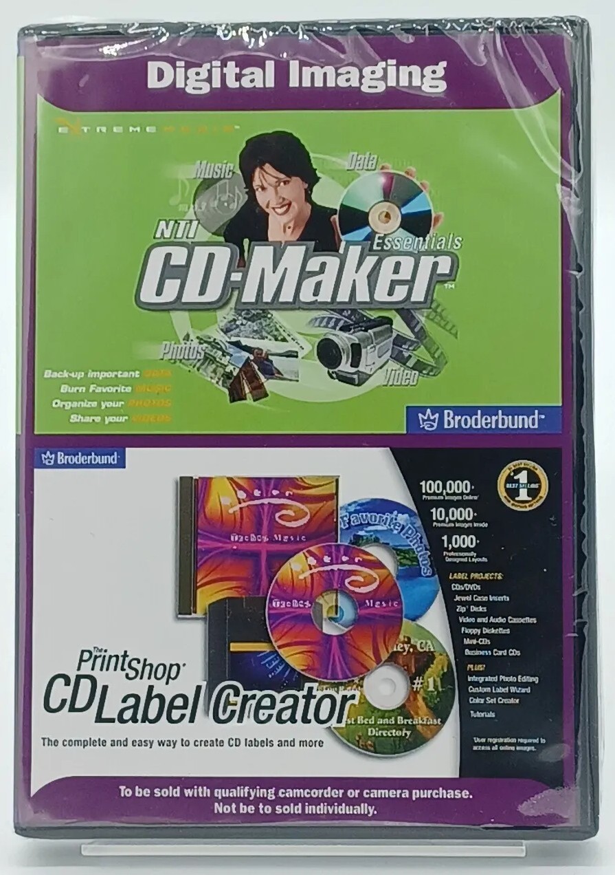 NTI CD-Maker Essentials / The Print Shop CD Label Creator MS/Win (New & Sealed)
