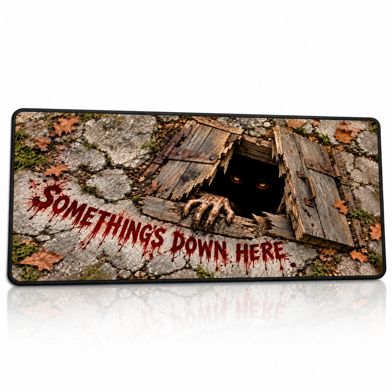 Halloween Desk Mat 32x16 – Scary Neoprene Desk Pad, Horror Gift