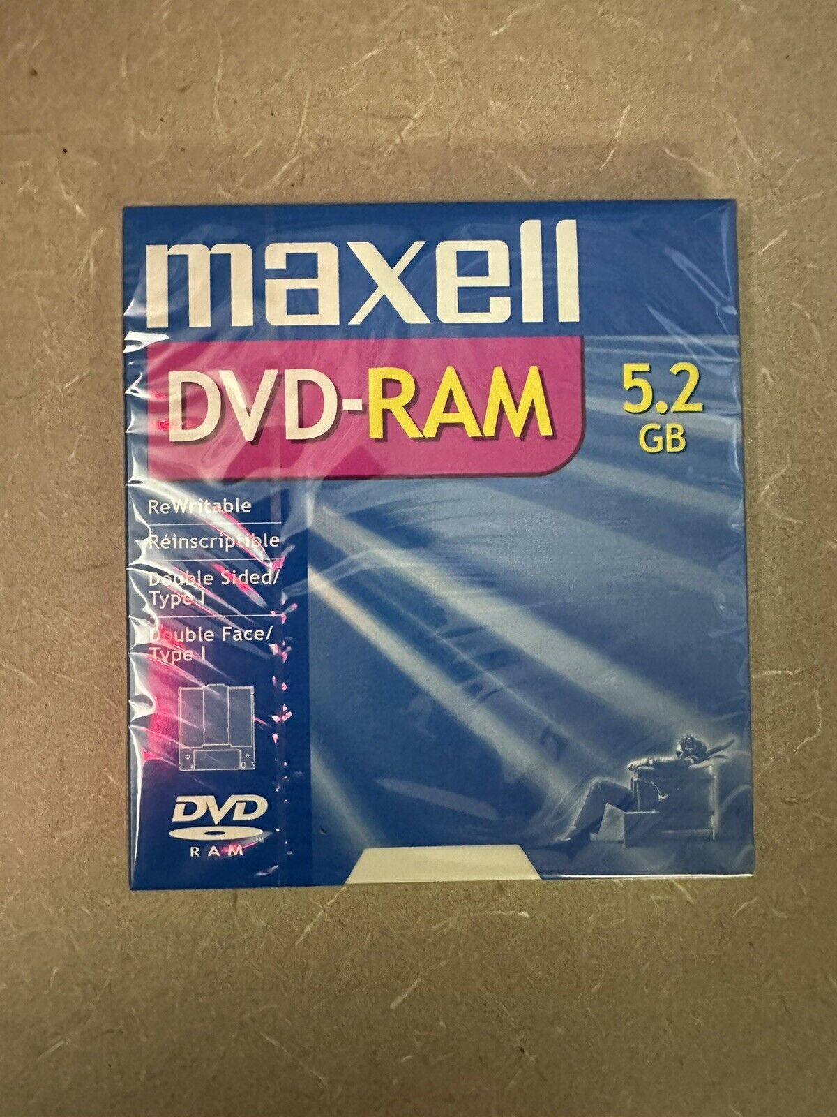 Maxell DVD-Ram Type I 5.2GB Double Sided DVD Ram Rewritable NEW SEALED