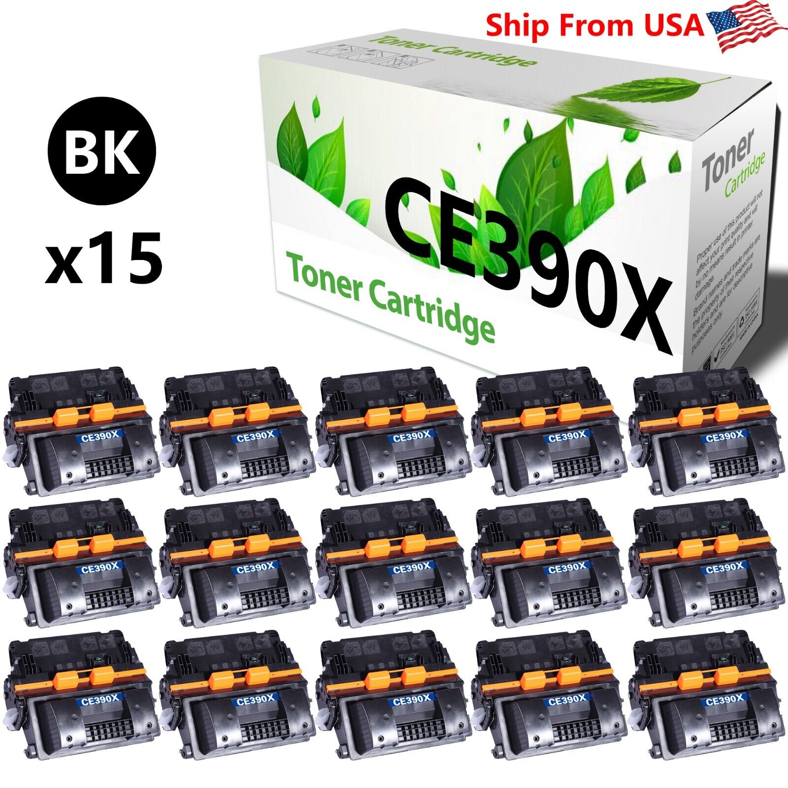 15-Pack 90X CE390X Toner Cartridge Work With M602x Printer