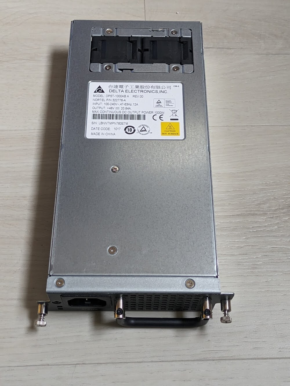 *Tested* Delta DPST-1000AB-A 1000W Hot Swap Power Supply 322776-A Avaya Brocade