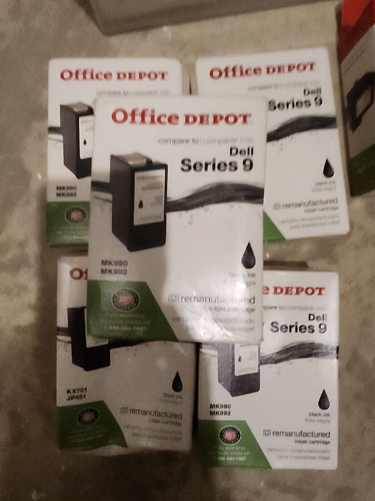 5 ** BOXES DELL SERIES 9 BLACK INK INJET CARTRIDGE NEW SEALED ***** 5 Boxes ****