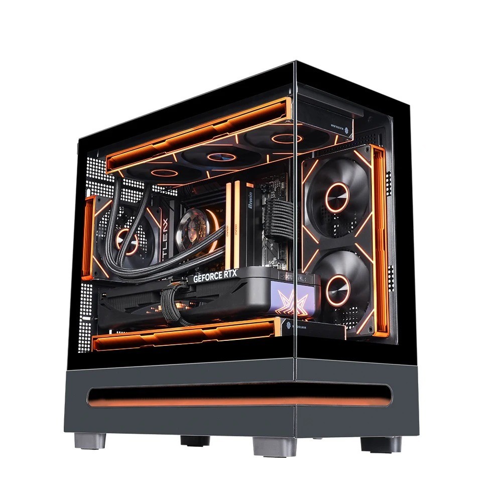 Star Isle MATX PC Case Dynamic RGB Light Strip Panoramic Glass 360mm Radiator