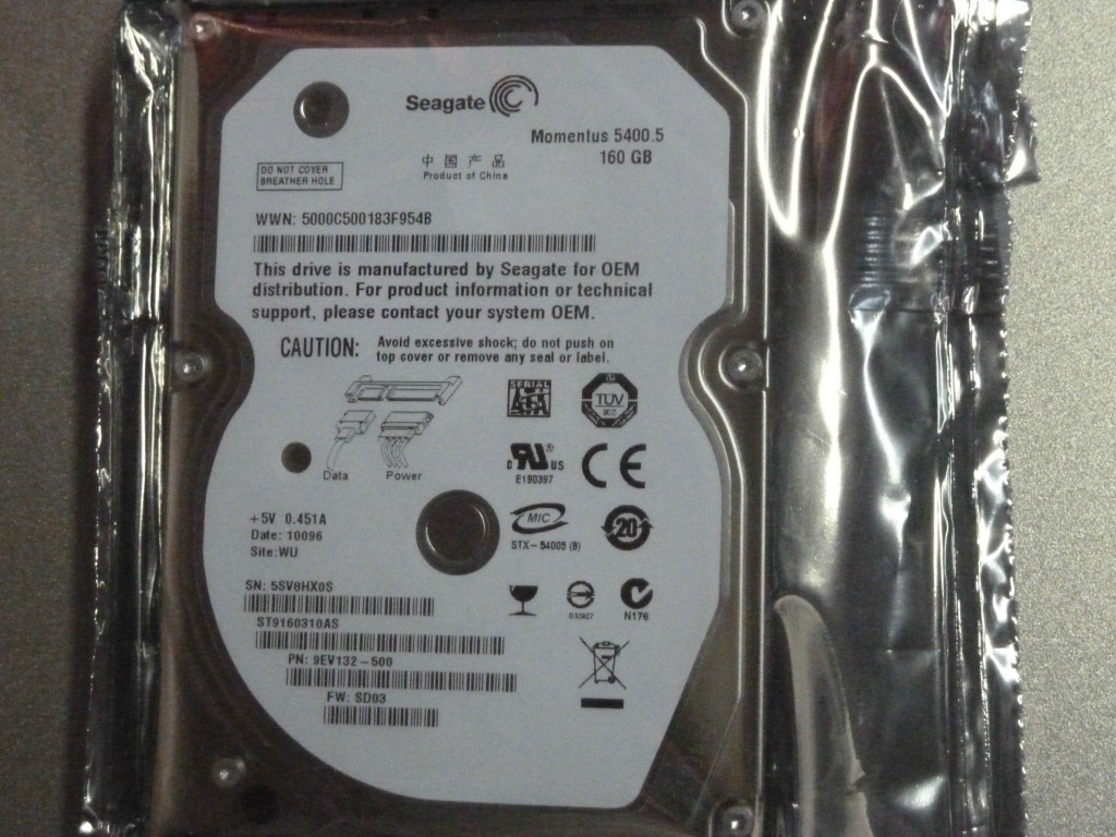 SEAGATE HARD DRIVE - ST9160310AS