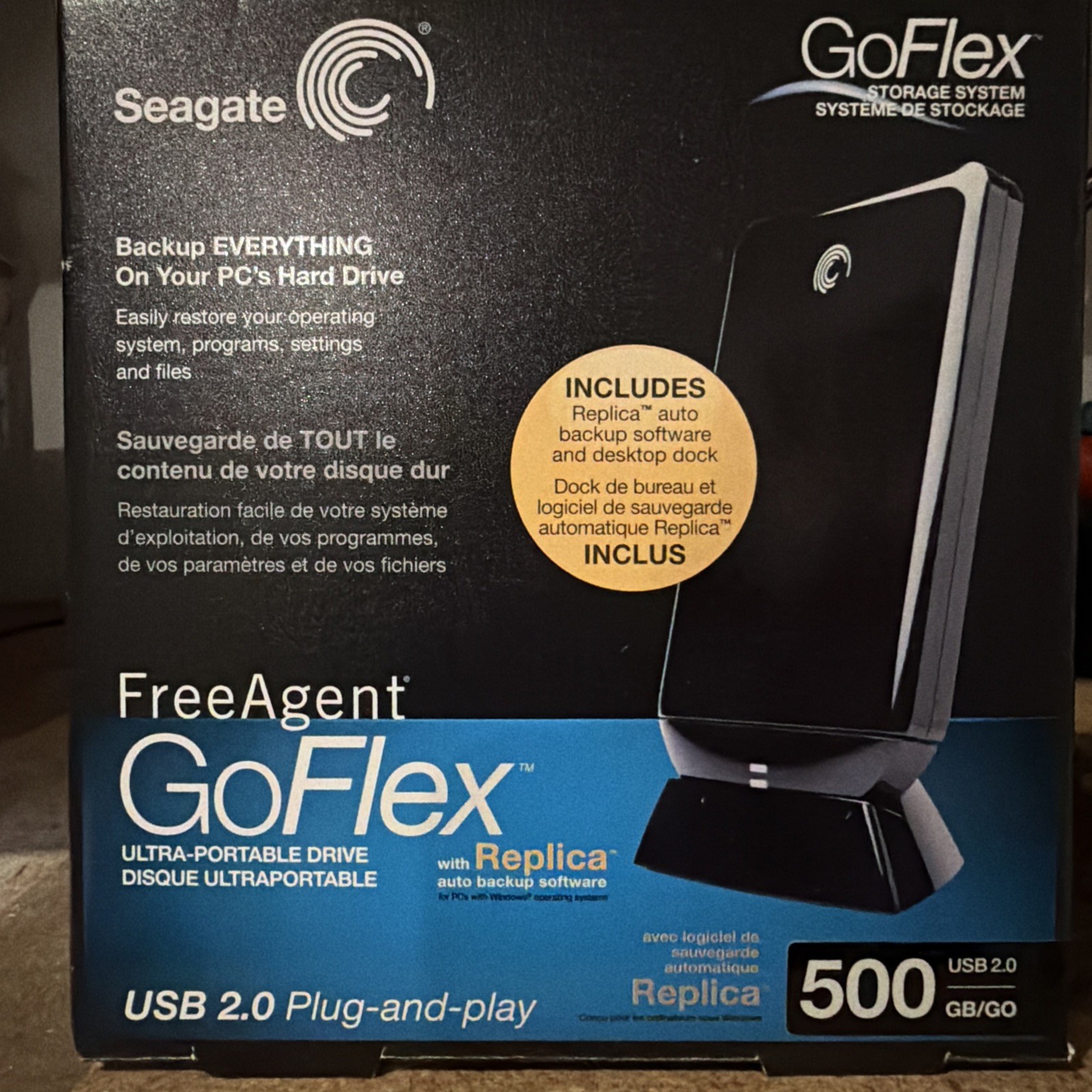 Seagate FreeAgent GoFlex 500GB External Portable HDD USB 2.0 STAA500602 NEW SEAL