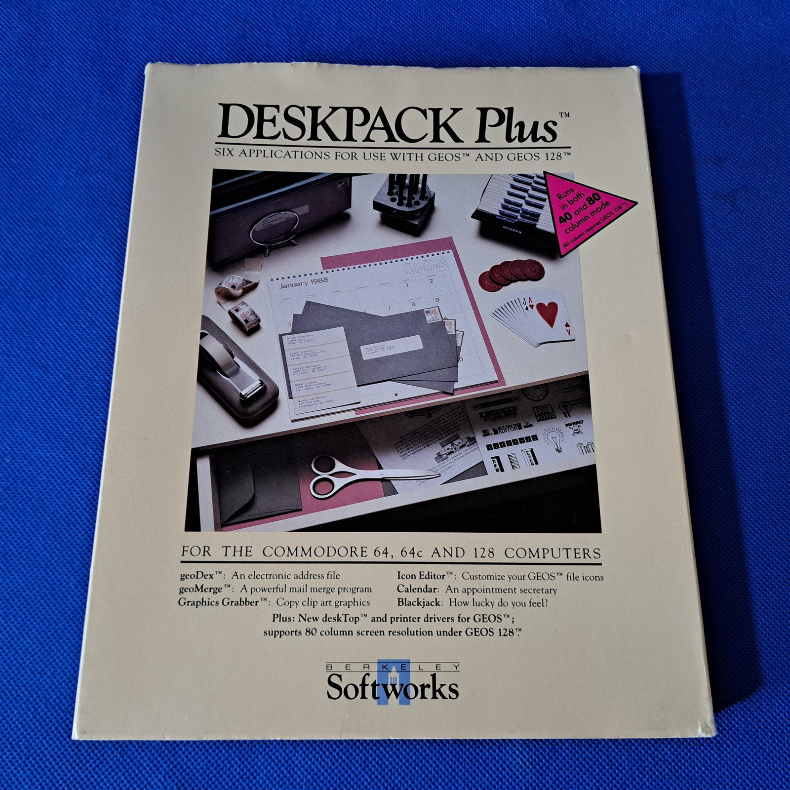 Deskpack Plus Commodore 64 / 128 Berkeley Softworks w/ Box & Manual