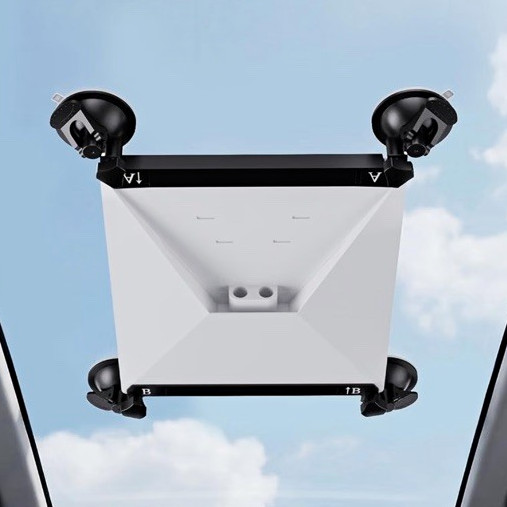 Universal Car Sunroof Adjustable Suction Cup Tablet Mount, Black, Plastic