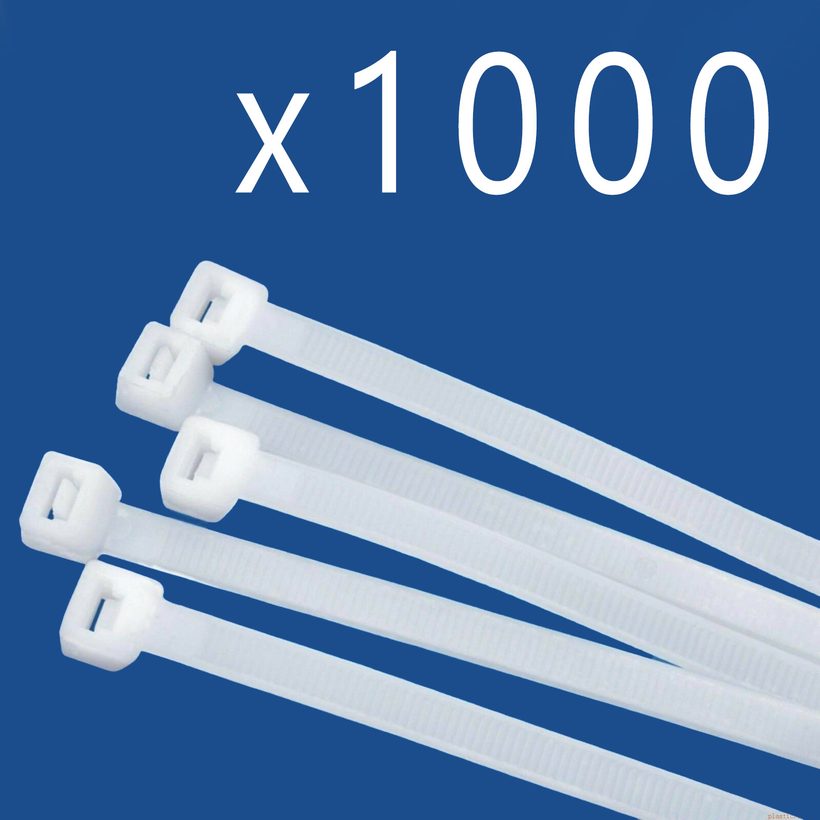 1000 Pack Lot Pcs Qty - 12" Inch Nylon Cable Zip Wire Tie 40 lbs - Natural White