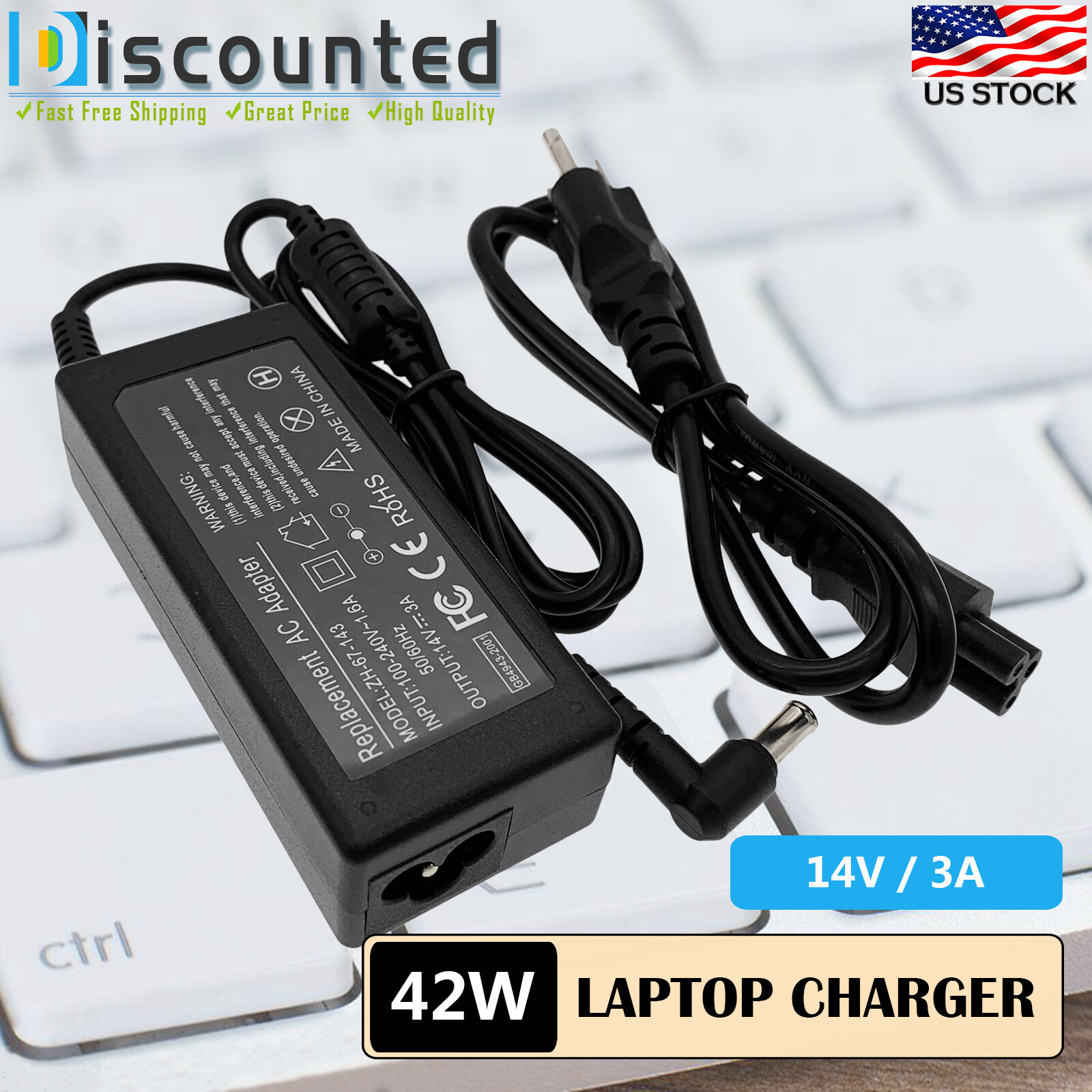 42W AC Adapter For Samsung LS24AM506NNXZA S24AM506NN LED Monitor Power Cord