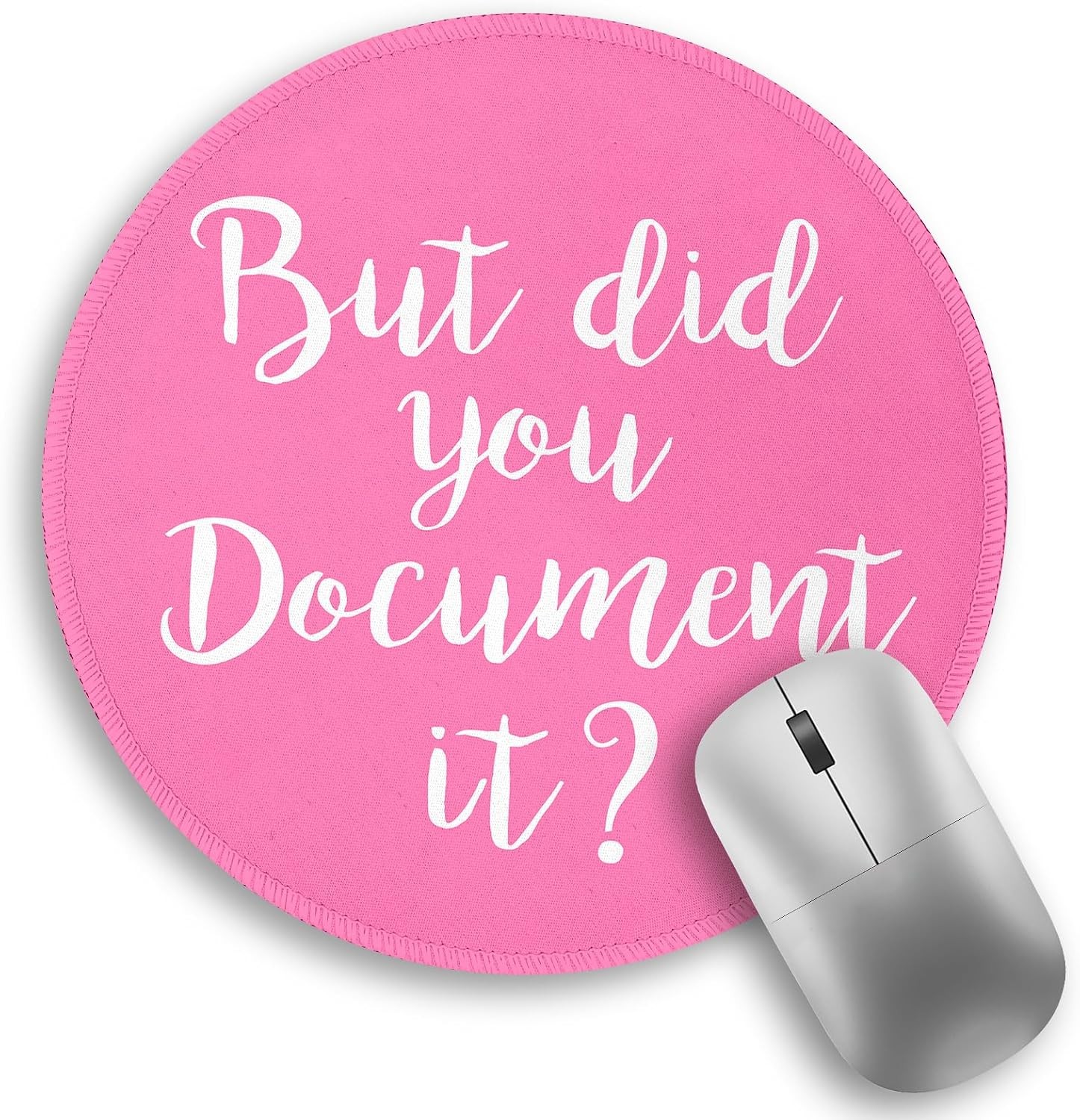 Funny Work Mouse Pad, Small Round Mouse Pads for Desk, Cute Mini Travel Mousepad