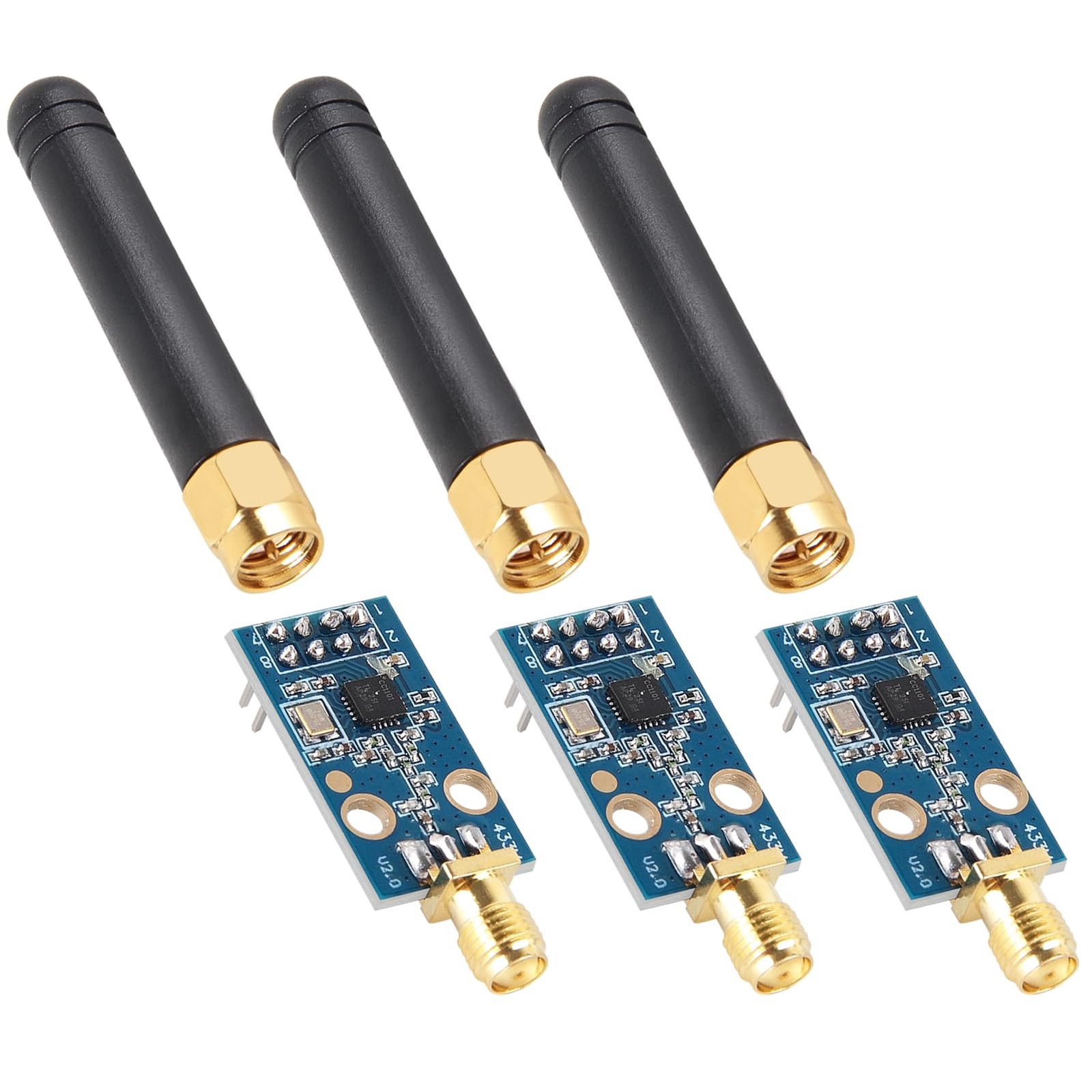 3 PCS CC1101 Wireless Transceiver Module SMA Antenna 315/433/868/915MHz RF