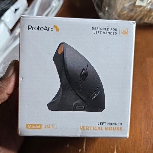 ProtoArc EM13 Left Handed Wireless Ergonomic Vertical Mouse Rechargeable A2