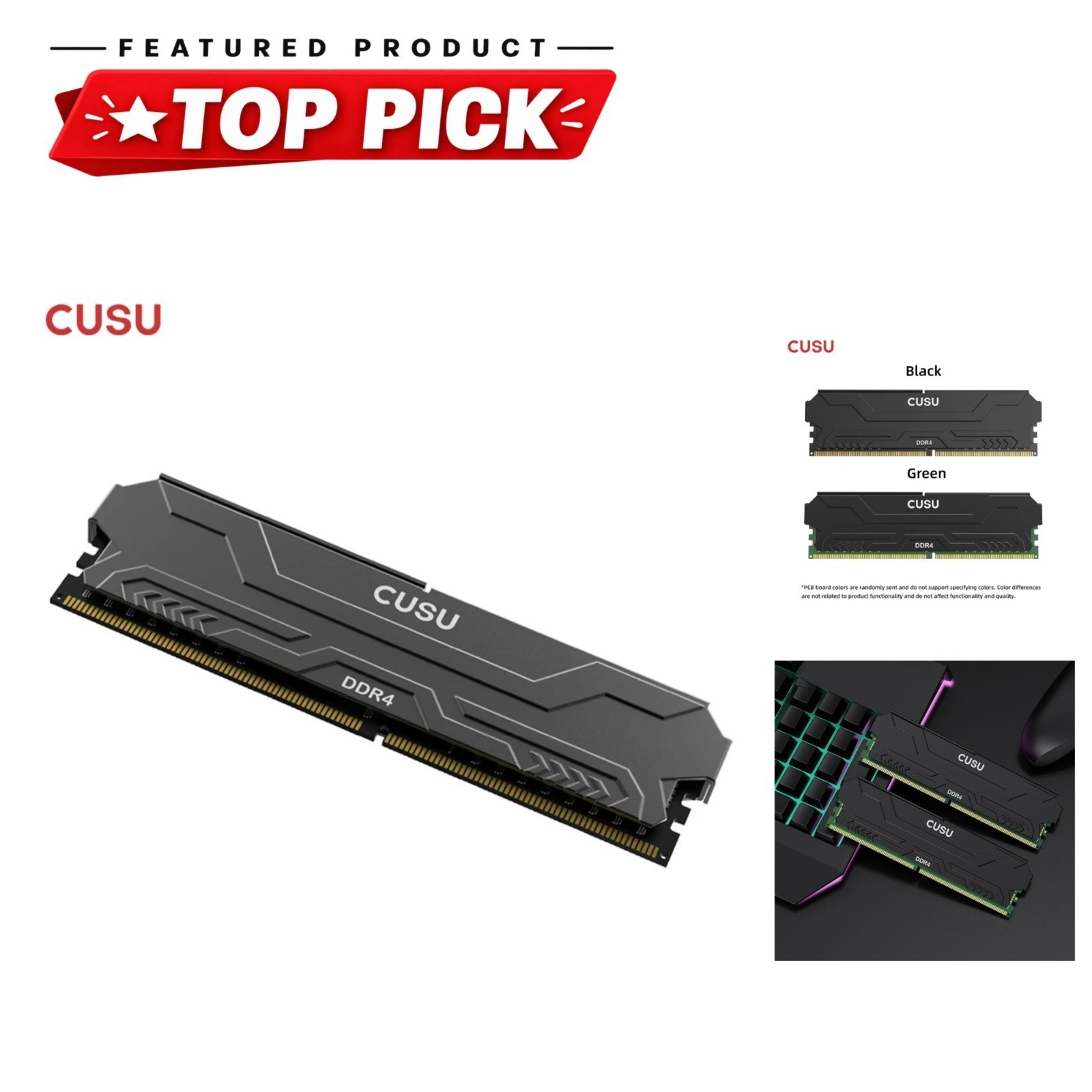 CUSU DDR4 3200MHz RAM 8GB 16GB Desktop Memory UDIMM 288pin 1.2V/1.35V