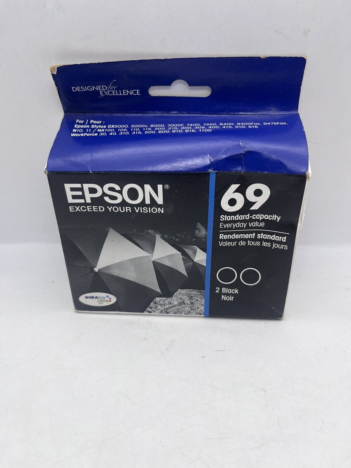 Genuine Epson 69 Black Ink Cartridge Twin Pack T069120-D2 Exp. 03, 2018