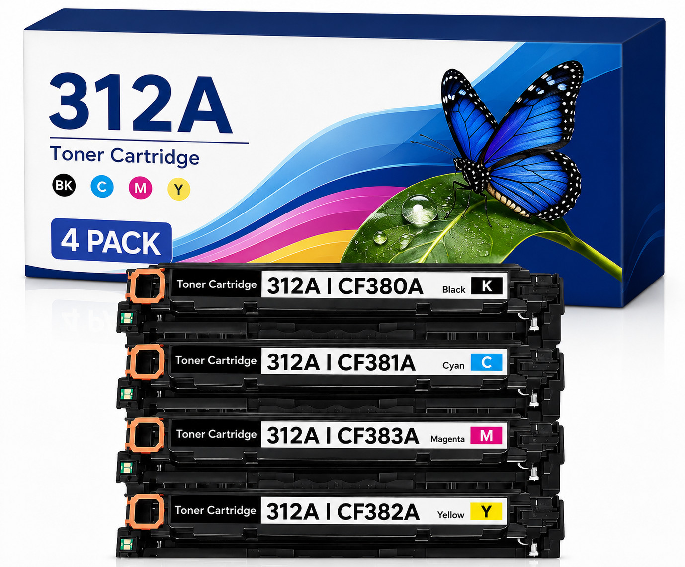 4PK 312A-CF380A For 312A Color Compatible LaserJet Pro MFP M476nw M476dn M476dw